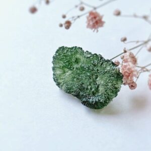 Rough Moldavite Crystal: 3.97g Certified Green Tektite Meteorite