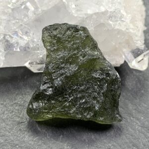 Moldavite Stone: Raw Czech Tektite (2.39 gr, Olive Green)