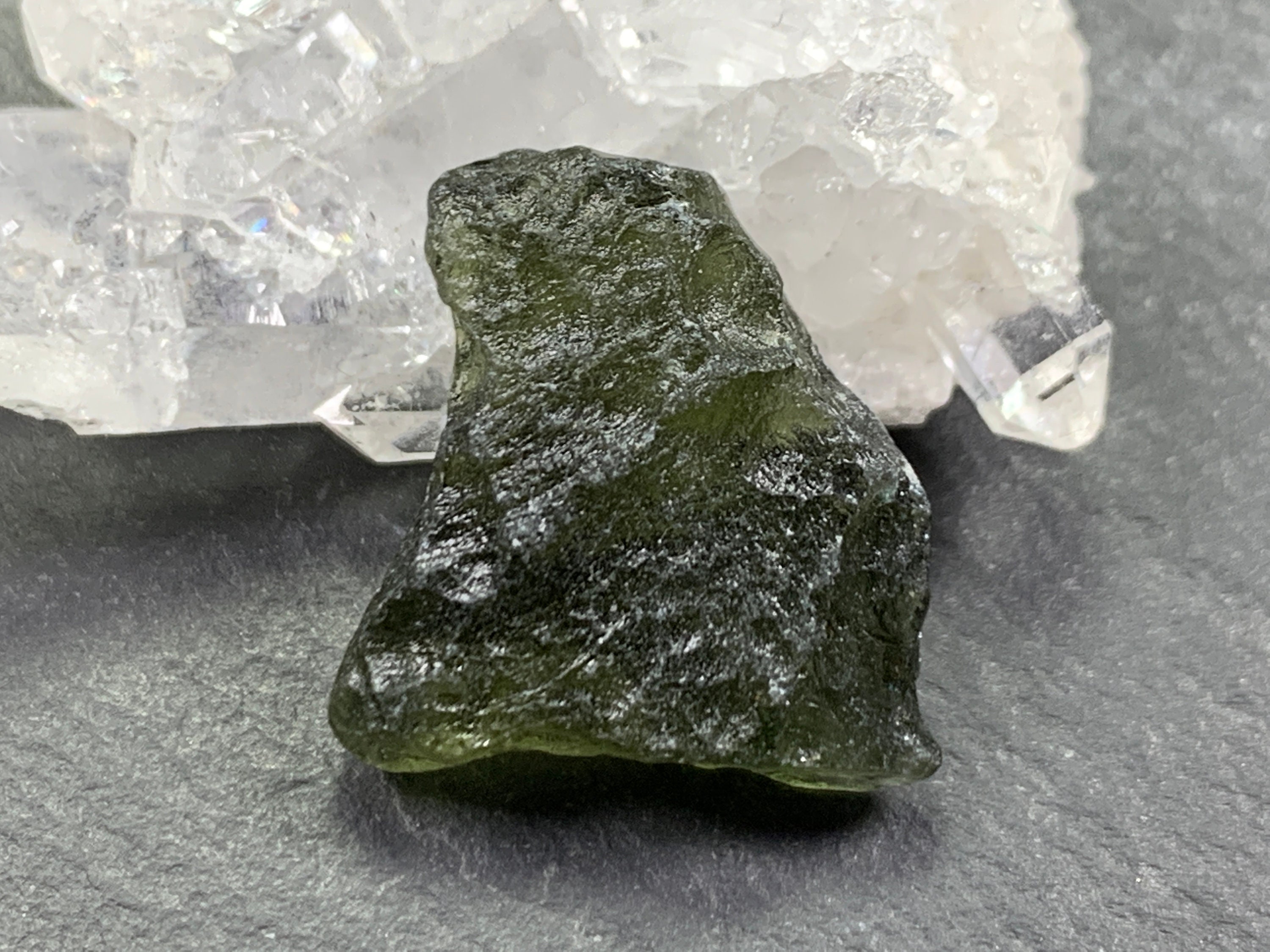 Moldavite Stone: Raw Czech Tektite (2.39 Gr, Olive Green)