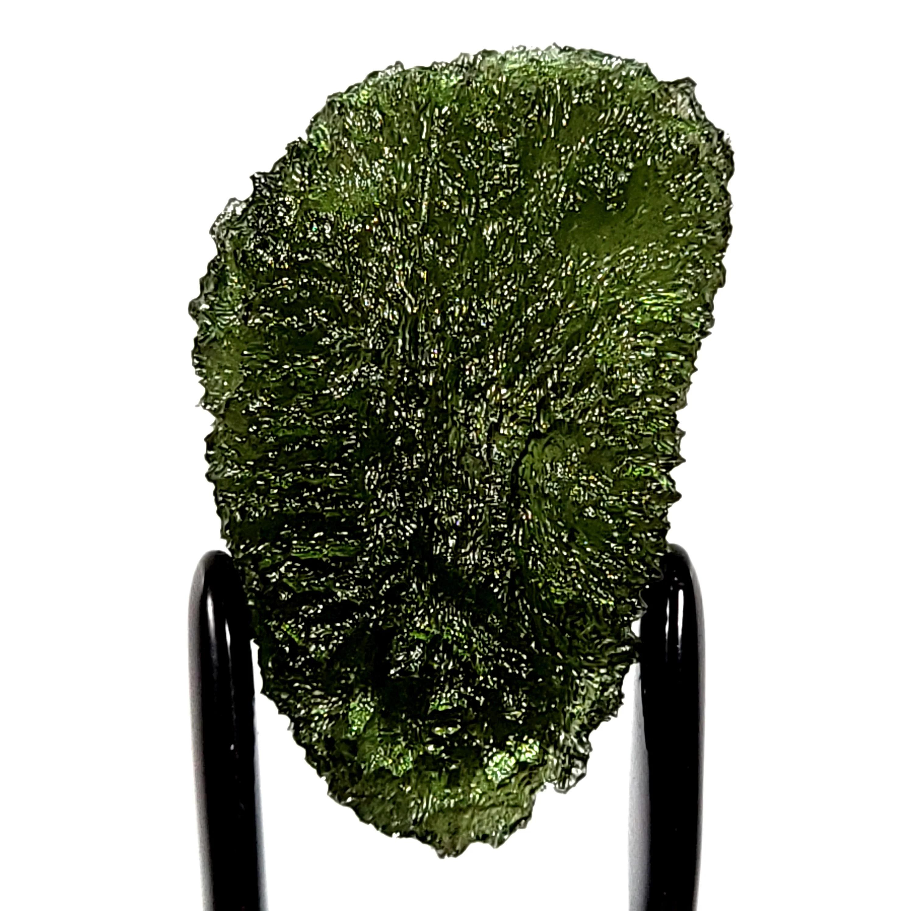Moldavite Tektite Healing Crystal Large 6.2 Grams, Genuine Raw Czech Moldavite Meteorite, A+ Museum Quality, Moldavite Jewelry Gemstone