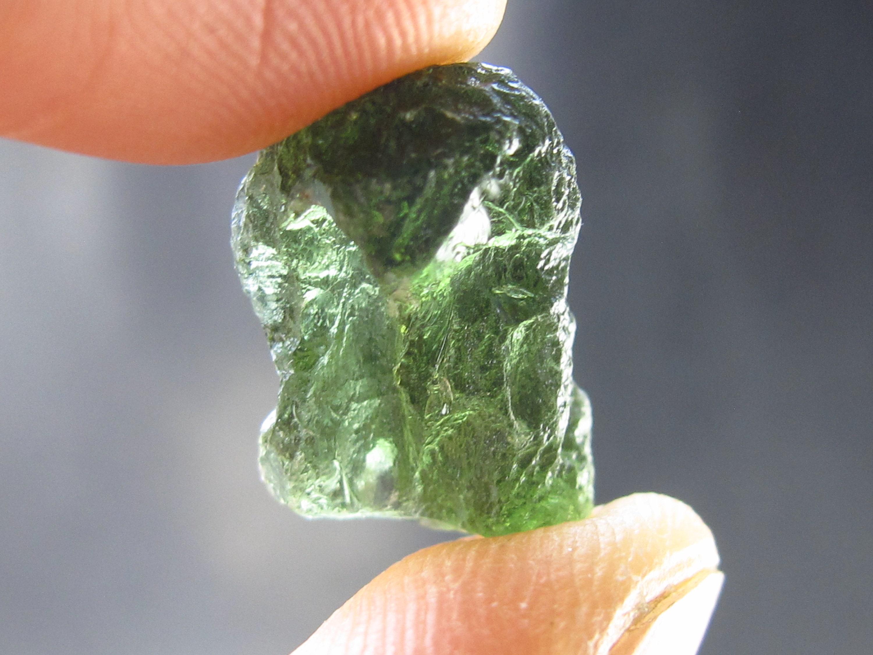 Moldavite Tektite Raw Piece From Czech Republic - 0.7" - 9.90 Carats - 1.98 Grams