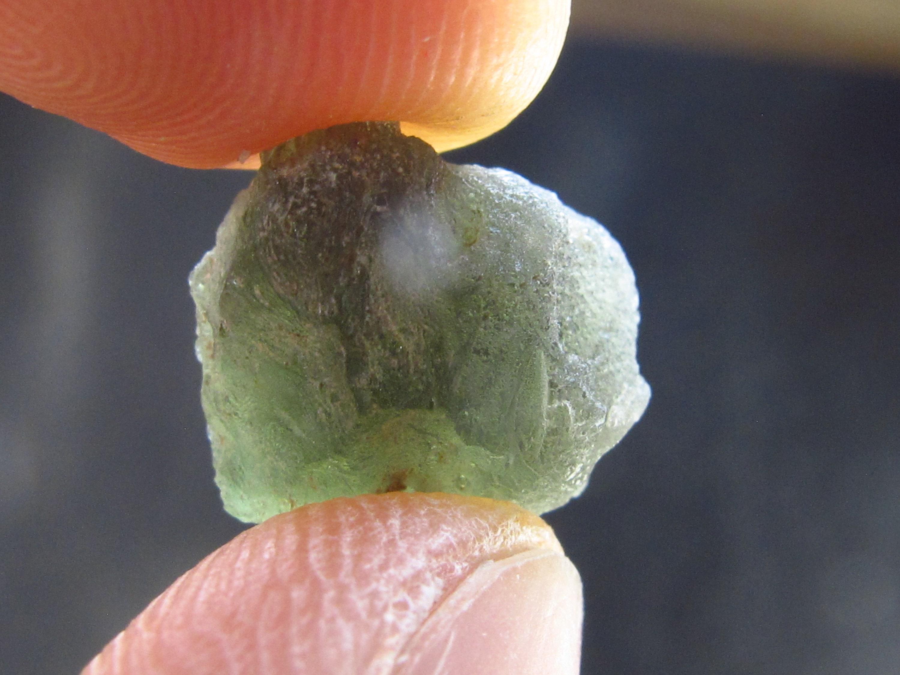 Moldavite Tektite Raw Piece From Czech Republic - 0.4" - 5.05 Carats - 1.01 Grams Moldavite Tektite Raw Piece From Czech Republic - 0.4" - 5.05 Carats - 1.01 Grams