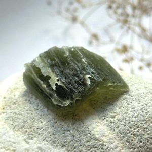 Velvet Moldavite: 6.98 Gr Genuine Rough Crystal From Brusna