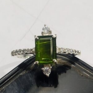 Natural Cut Moldavite Gemstone Ring In Sterling Silver | Engagement Ring | Moldavite Jewelry | Anniversary Gift Ring | Gift For Her |
