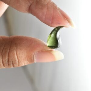 4ct Lion Claw Moldavite Carving, Authentic Czech Tektite