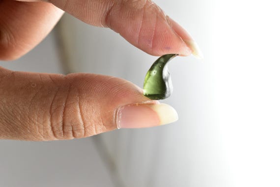 4ct Lion Claw Moldavite Carving, Authentic Czech Tektite