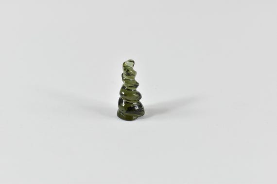 Authentic Carved Moldavite, 3.3ct Czech Tektite Collector Piece