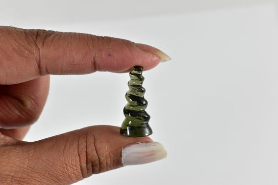 Authentic Carved Moldavite Crystal, 11.44ct Czech Tektite Authentic Carved Moldavite Crystal, 11.44ct Czech Tektite