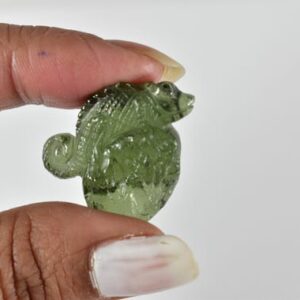 Authentic Carved Moldavite, Czech Republic Tektite, Collector's Piece