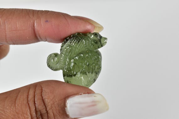 Authentic Carved Moldavite, Czech Republic Tektite, Collector's Piece Authentic Carved Moldavite, Czech Republic Tektite, Collector's Piece