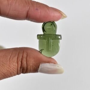 Authentic Moldavite Carving, 17.44ct Czech Healing Crystal