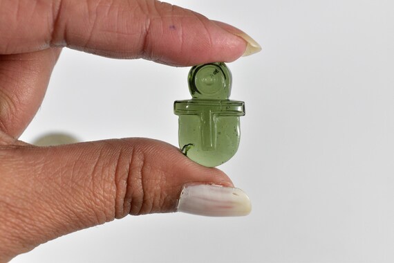 Authentic Moldavite Carving, 17.44ct Czech Healing Crystal Authentic Moldavite Carving, 17.44ct Czech Healing Crystal