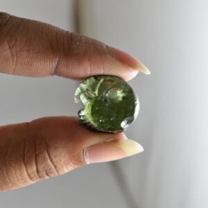 Carved Moldavite Parrot, Authentic Czech Crystal, 11.81ct Collector's Piece