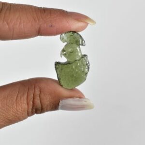 Moldavite Carving, 12.44ct Carved Authentic Moldavite, Hand-carved Moldavite, Moldavite Collector's Piece