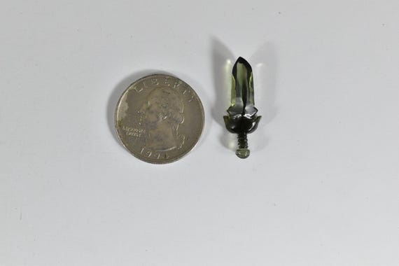 Czech Moldavite Sword Carving | 6.43 Ct Green Tektite Crystal