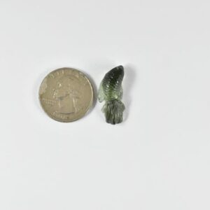 Moldavite Fish Carving, 9.25 Ct Genuine Tektite, Healing Crystal Decor