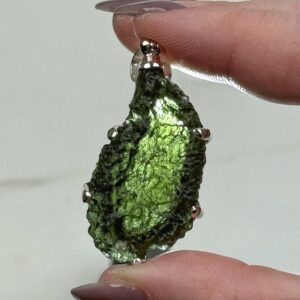 Genuine Moldavite Pendant | 10.5g | - #13 (raw Space Tektite Crystal Necklace, Heart Chakra, Manifestation)