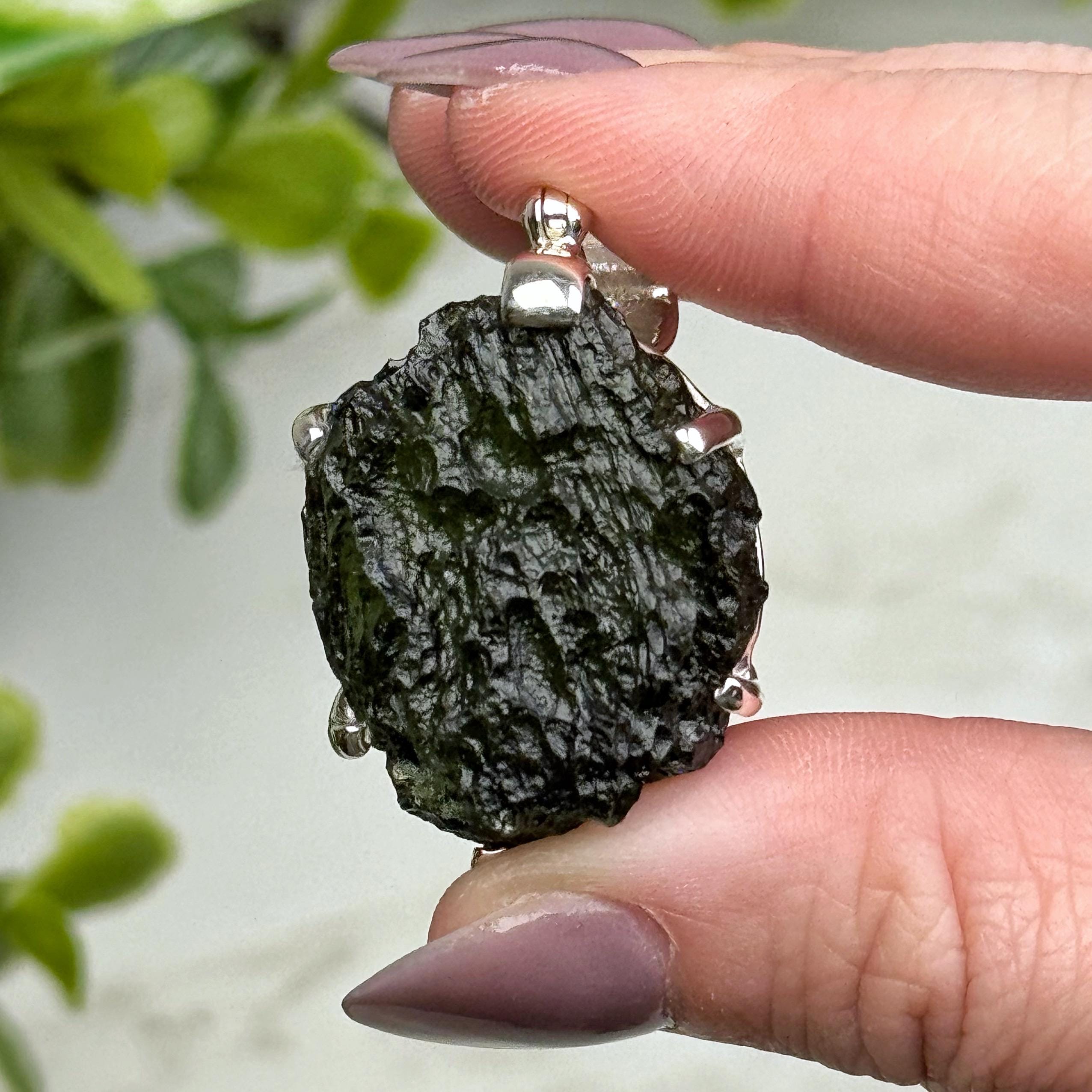 Genuine Moldavite Pendant | 13.4g | - #14 (raw Space Tektite Crystal Necklace, Heart Chakra, Manifestation)