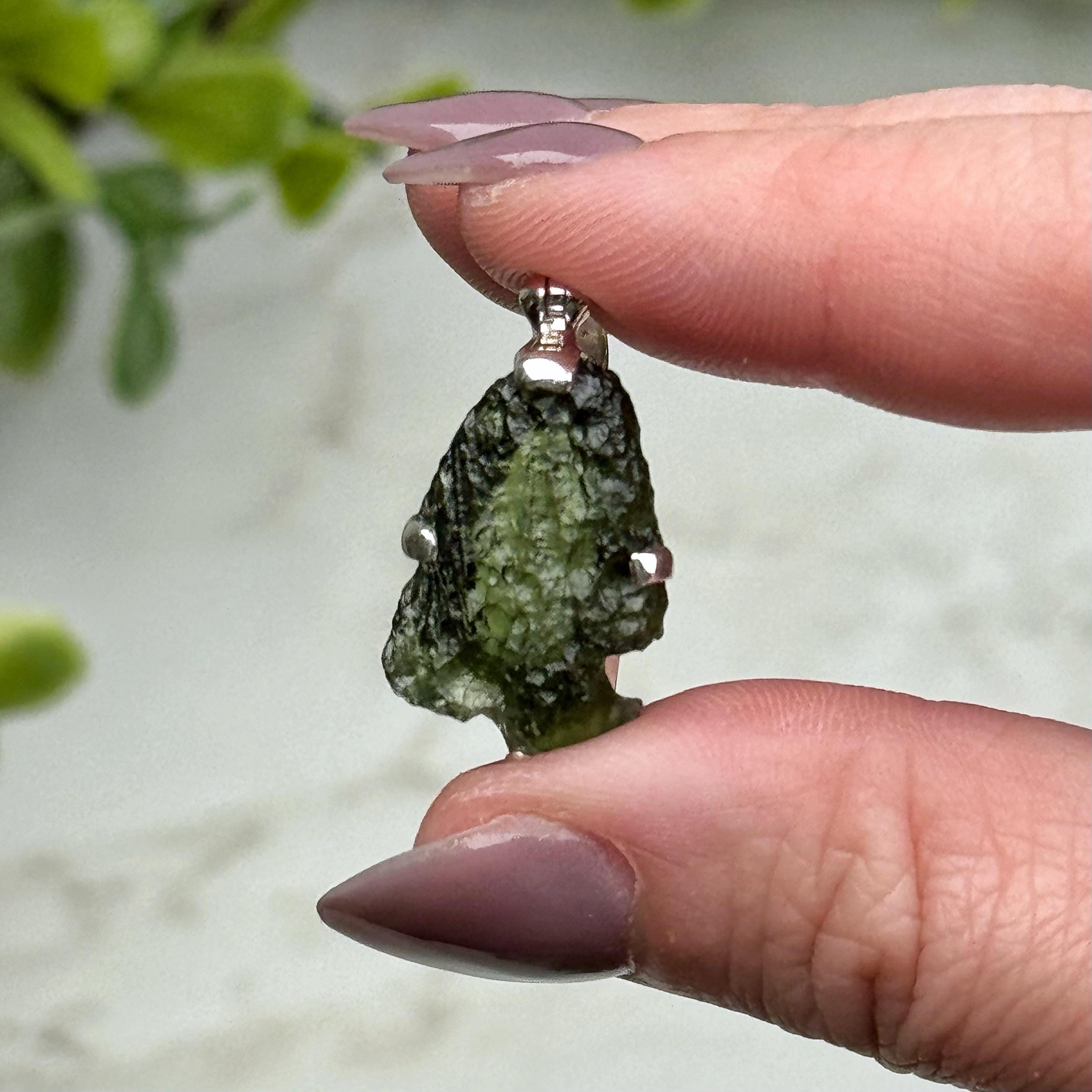 Genuine Moldavite Pendant | 3.5g | - #5 (raw Space Tektite Crystal Necklace, Heart Chakra, Manifestation) Genuine Moldavite Pendant | 3.5g | - #5 (raw Space Tektite Crystal Necklace, Heart Chakra, Manifestation)