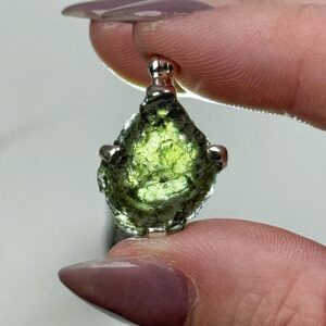 Genuine Moldavite Pendant , 3.4g , - #3 (raw Space Tektite Crystal Necklace, Heart Chakra, Manifestation)