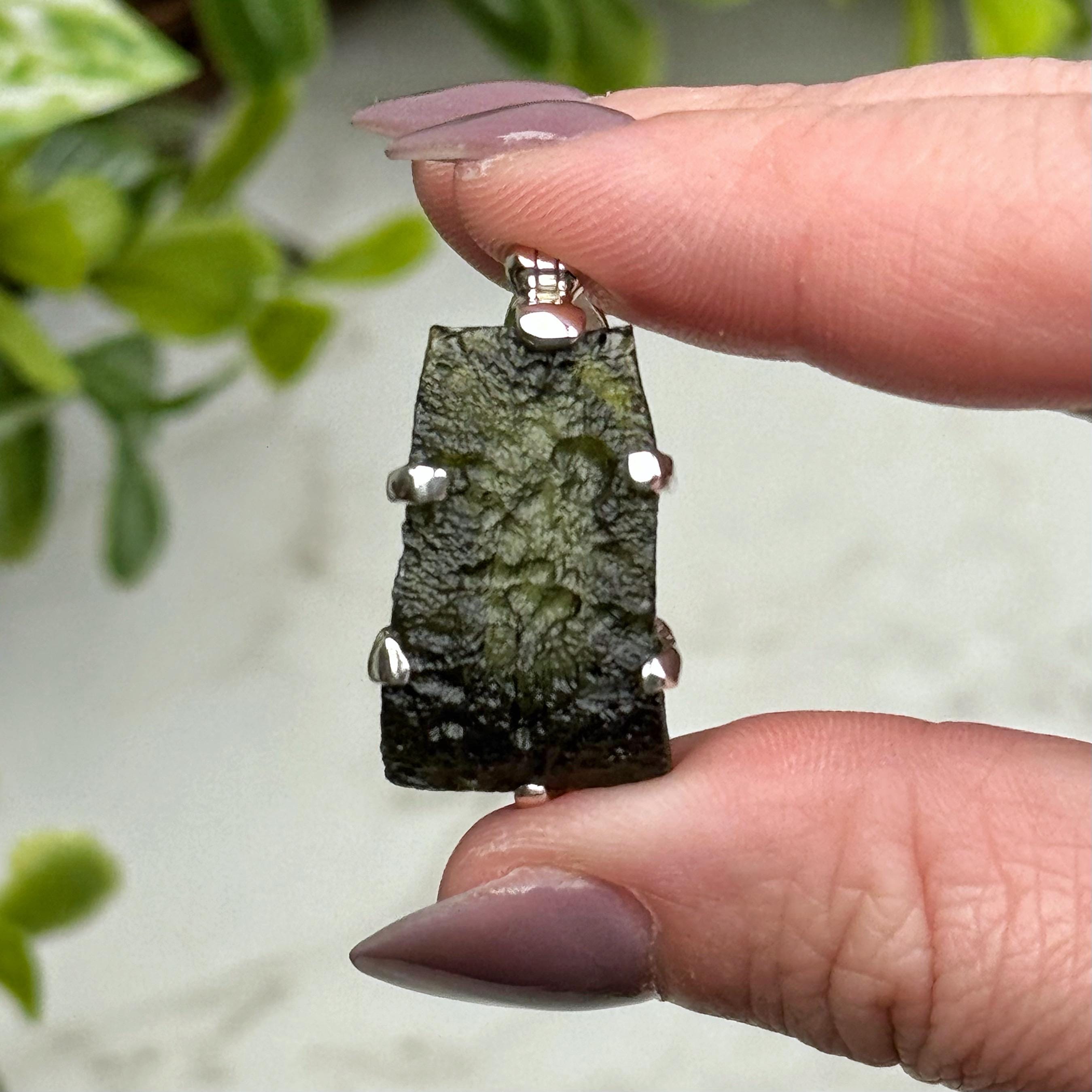 Genuine Moldavite Pendant | 7.0g | - #9 (raw Space Tektite Crystal Necklace, Heart Chakra, Manifestation) Genuine Moldavite Pendant | 7.0g | - #9 (raw Space Tektite Crystal Necklace, Heart Chakra, Manifestation)