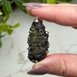 Genuine Moldavite Pendant , 8.4g , - #12 (raw Space Tektite Crystal Necklace, Heart Chakra, Manifestation)