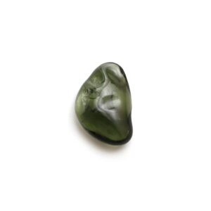 Natural Moldavite Flush Organic Loose Gemstone, 12.5x20 mm, Moldavite Jewelry Handmade Gift for Women, 1 Piece