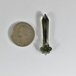 Sword Carving, 11.52ct Authentic Green Moldavite, Collector's Piece