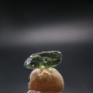 Moldavite Tektite Tumbled Bead From Czech Republic - 16 Mm - 3.65 Carats