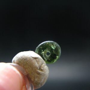 Moldavite Tektite Tumbled Bead From Czech Republic - 10 Mm - 2.50 Carats