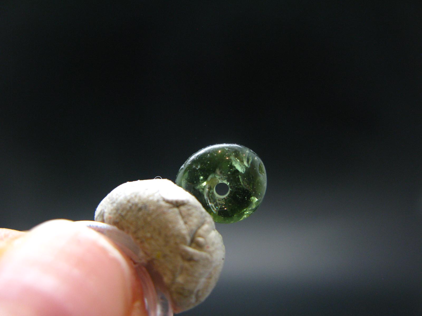 Moldavite Tektite Tumbled Bead From Czech Republic - 10 Mm - 2.50 Carats
