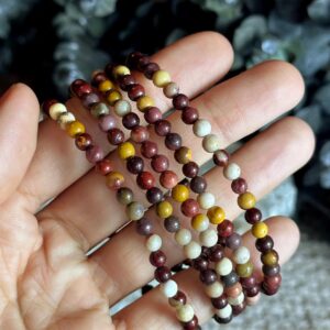 4mm Mookaite Jasper Bracelet: Crystal Beaded Stretch Bracelet 4mm Mookaite Jasper Bracelet: Crystal Beaded Stretch Bracelet