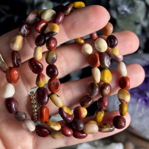 6mm Tumbled Mookaite Jasper Bracelet: Crystal Beaded Stretch Bracelet 6mm Tumbled Mookaite Jasper Bracelet: Crystal Beaded Stretch Bracelet