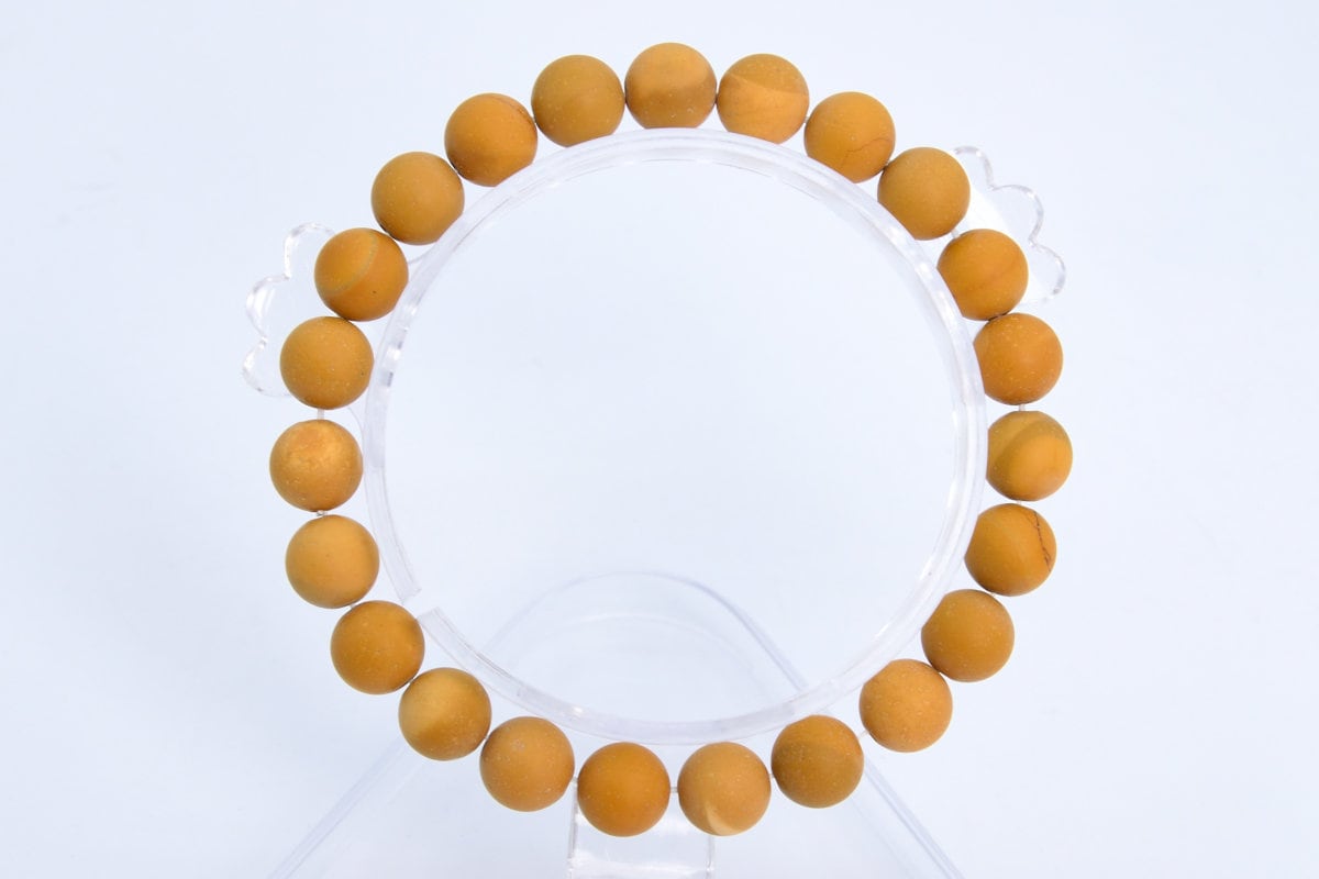 8mm Matte Yellow Mookaite Beads Bracelet Grade Aaa Genuine Natural Round Gemstone 7" Bulk Lot 1,3,5,10 And 50 (106791h-063)