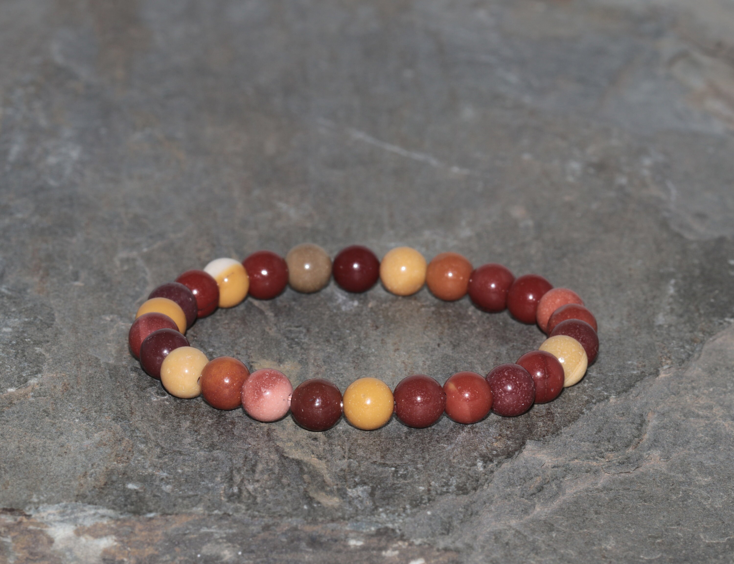 Mookaite Beaded Bracelet, 6.5mm Moukaite Jasper Beads, Gemstone Bracelet, Gift Bracelet, Stacking Bracelet, Unisex Bracelet Red Yellow Brown Mookaite Beaded Bracelet, 6.5mm Moukaite Jasper Beads, Gemstone Bracelet, Gift Bracelet, Stacking Bracelet, Unisex Bracelet Red Yellow Brown