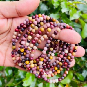 Mookaite Jasper Crystal Bracelet: Red Yellow Cream Jasper Round Gemstone Beads (6-7.5" Wrist) Austrailia Mookaite Jasper Crystal Bracelet: Red Yellow Cream Jasper Round Gemstone Beads (6-7.5" Wrist) Austrailia