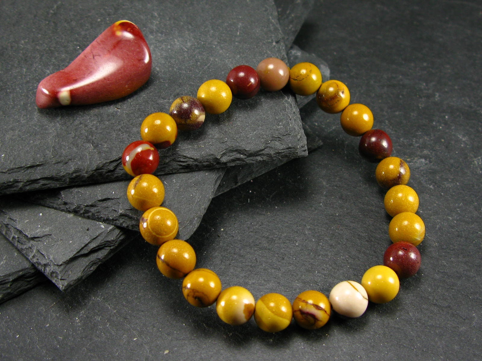 Mookaite Jasper Genuine Bracelet ~ 7 Inches ~ 8mm Round Beads Mookaite Jasper Genuine Bracelet ~ 7 Inches ~ 8mm Round Beads
