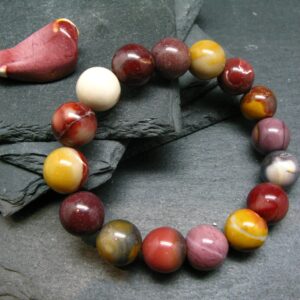 Mookaite Jasper Genuine Bracelet ~ 7 Inches ~ 12mm Round Beads Mookaite Jasper Genuine Bracelet ~ 7 Inches ~ 12mm Round Beads