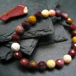 Mookaite Jasper Genuine Bracelet ~ 7 Inches ~ 8mm Facetted Beads Mookaite Jasper Genuine Bracelet ~ 7 Inches ~ 8mm Facetted Beads