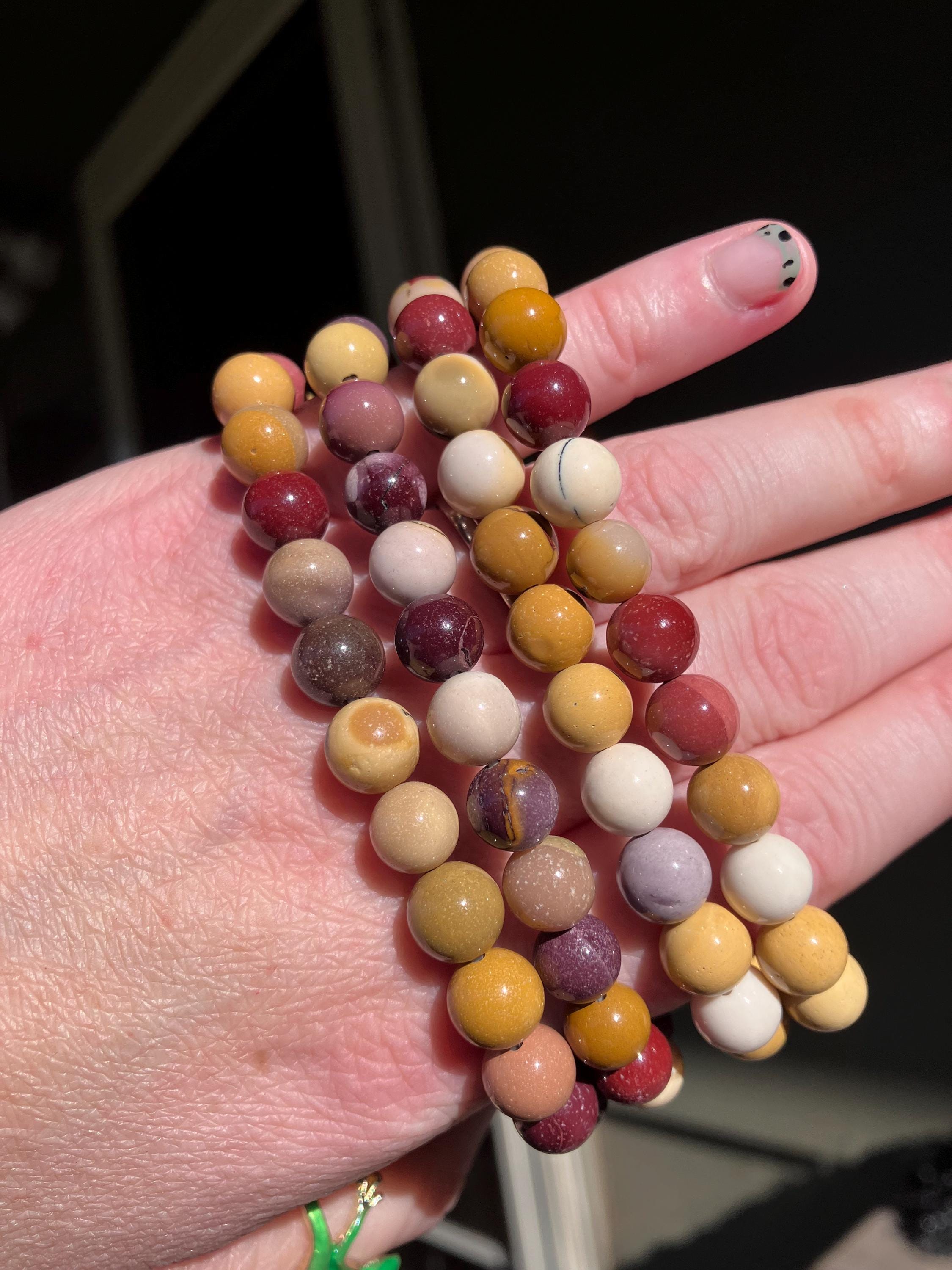 Natural Mookaite Jasper 8mm Gemstone Beaded Jewelry Crystal Bracelet