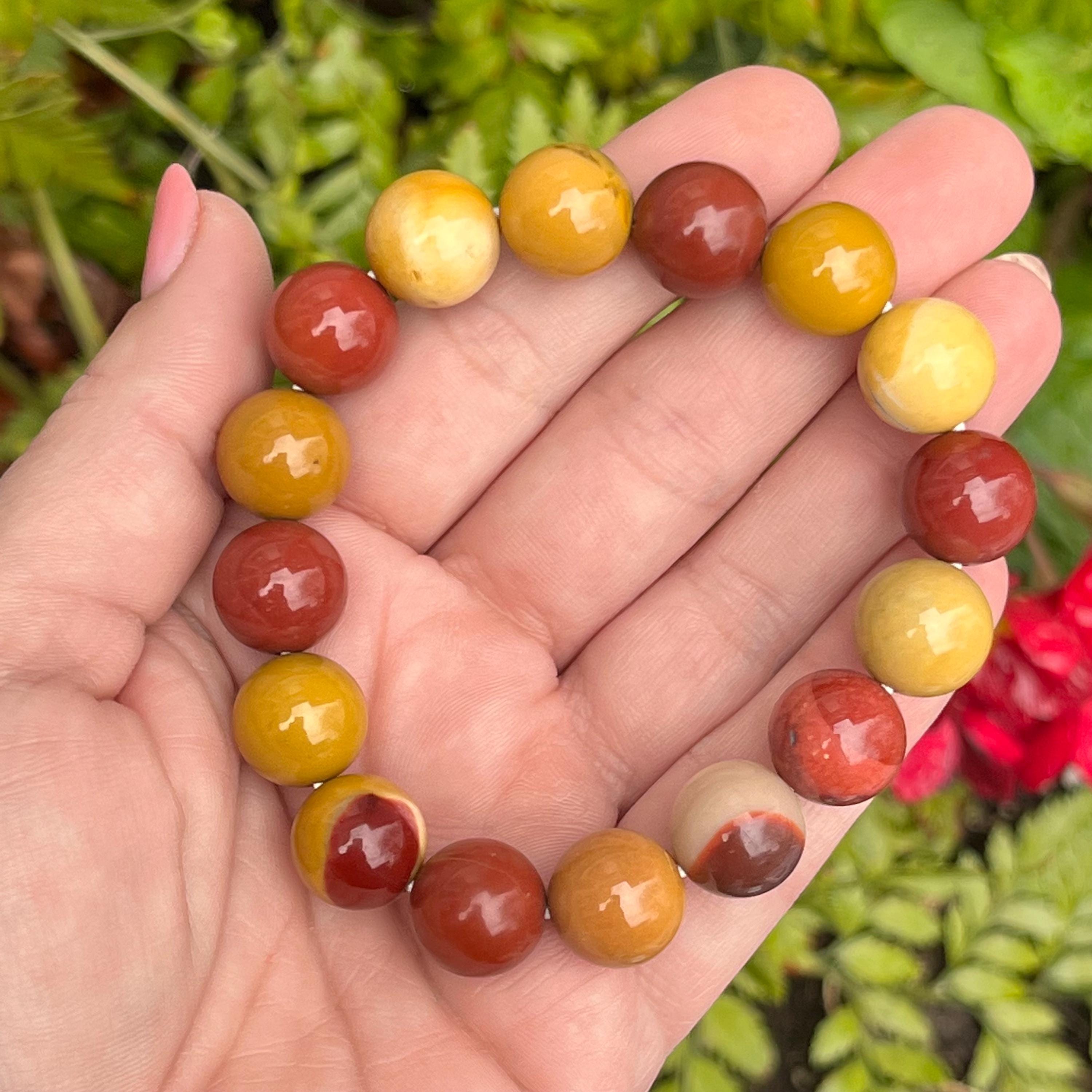 Mookaite Jasper Bracelet | Natural Gemstone Crystal Beaded Bracelet Round Crystal Bracelet ~ Genuine Crystal Bracelet