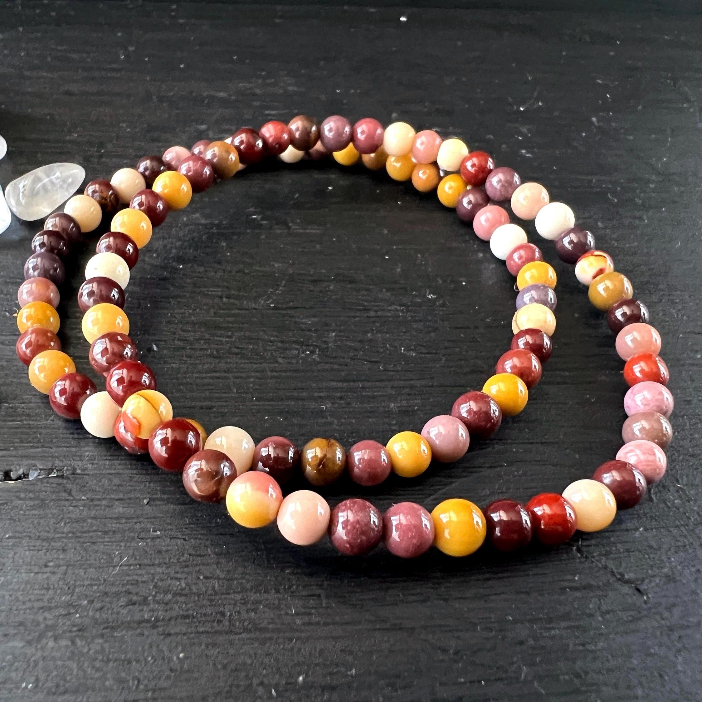 Mookaite Bracelet Stretchy 4mm | Australian Jasper Beads | Root Chakra | Virgo Zodiac Gift
