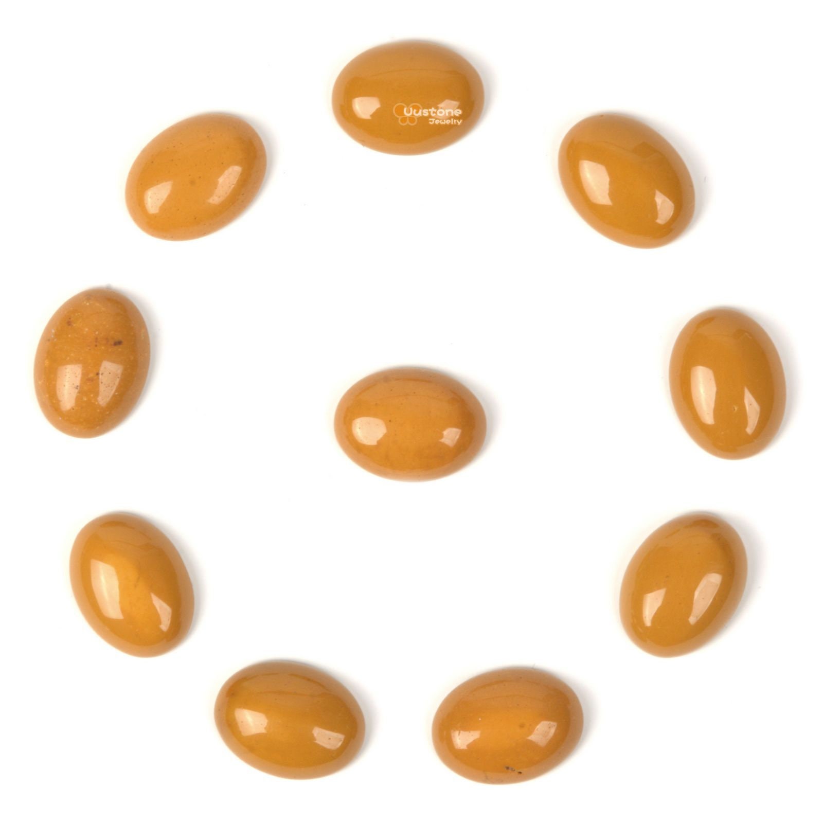 16mm Yellow Mookaite Jasper Gemstone Oval Flatback Cab Cabochon 16mm Yellow Mookaite Jasper Gemstone Oval Flatback Cab Cabochon