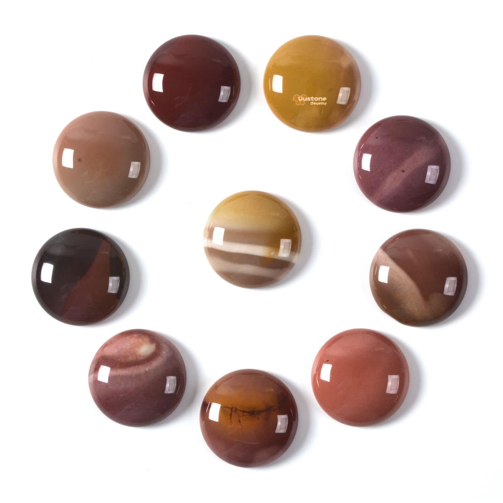 20mm Multi-color Mookaite Jasper Gemstone Round Cab Cabochon
