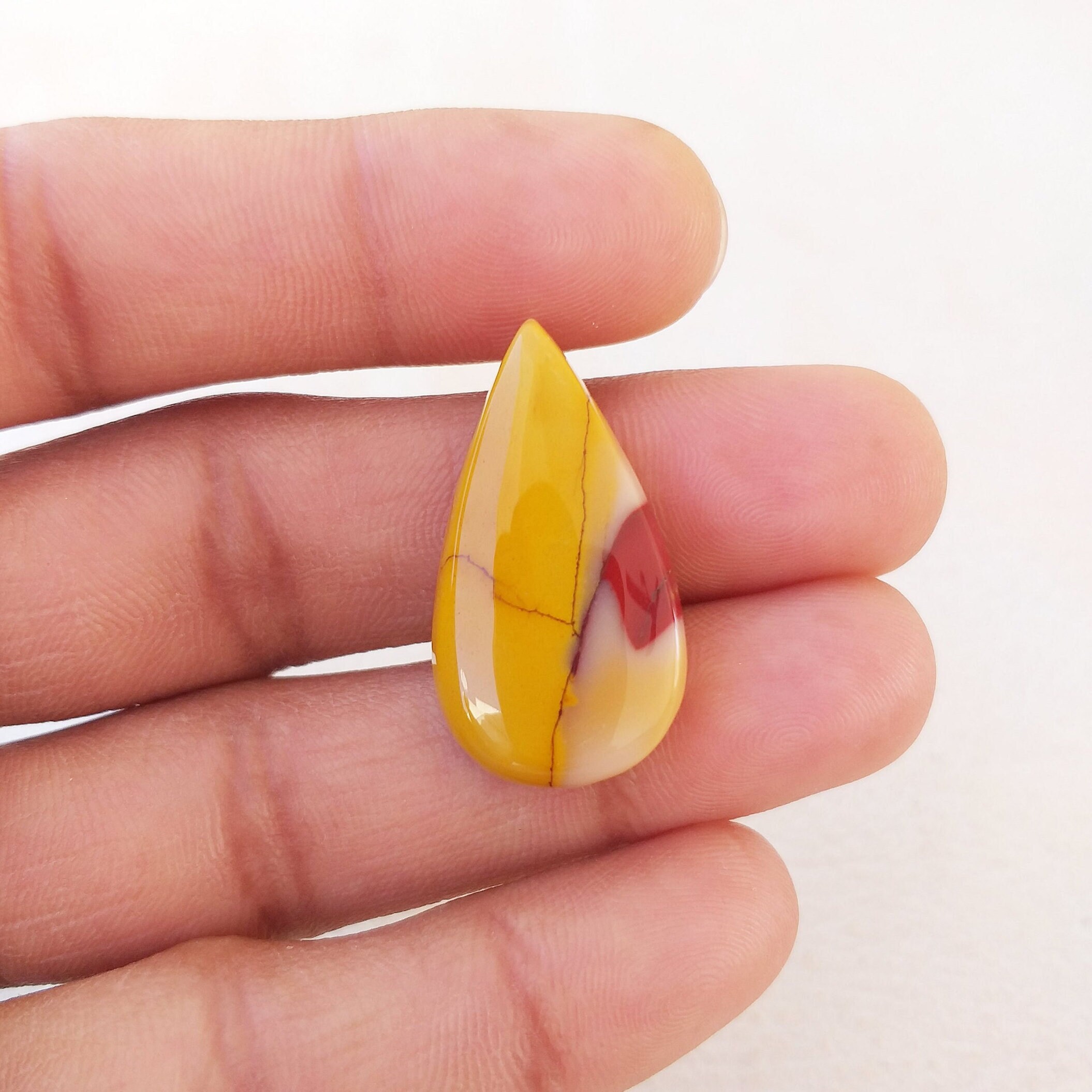 Mookaite Stone Cabochon Pear Shape, Natural Gemstone (31x17x6 Mm)