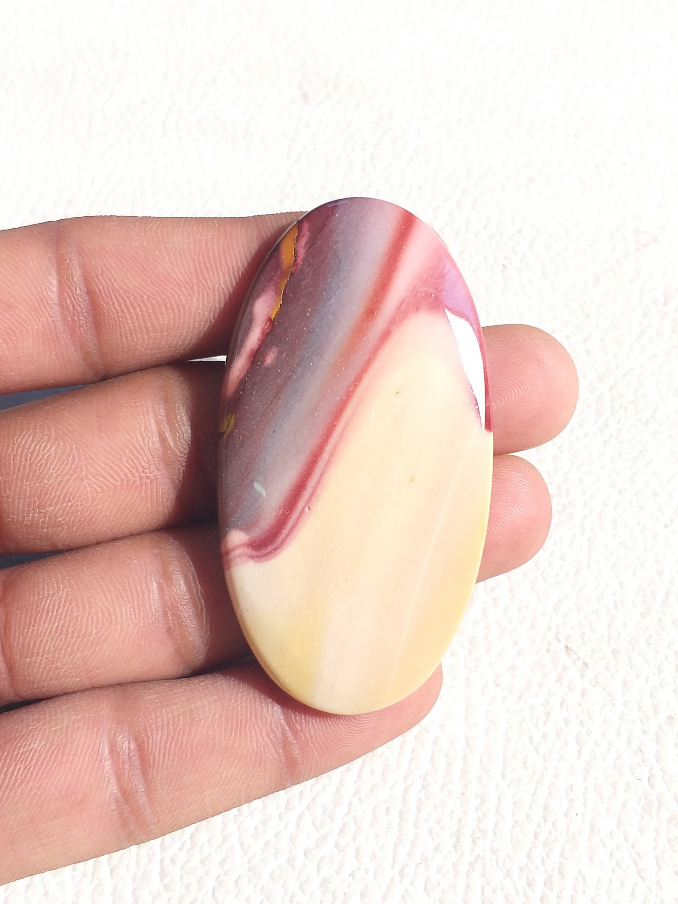 62x33x6 Mm Mookaite Cabochon 107.7 Carat, Oval Shape Gemstone