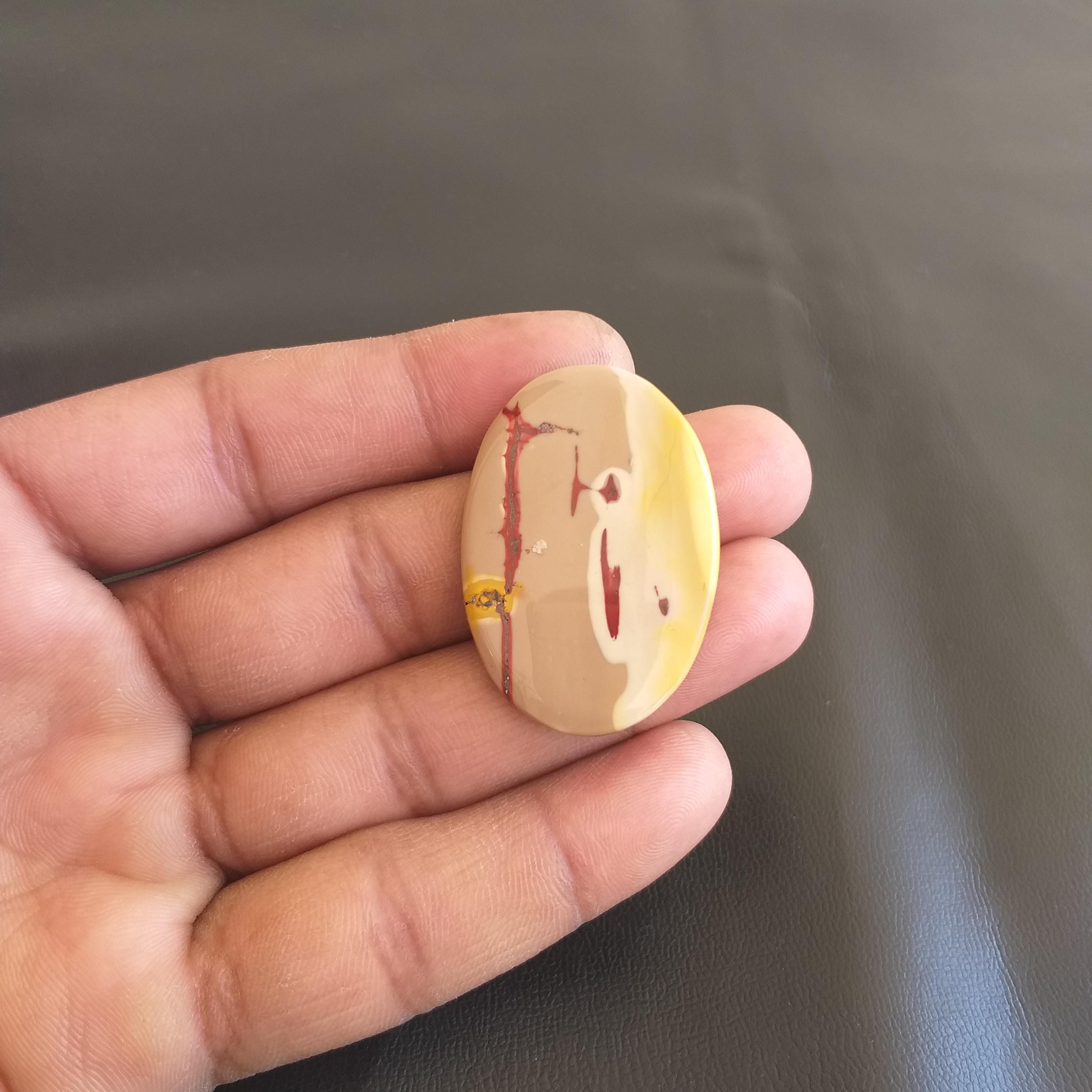Mookaite Gemstone Cabochon, Oval Shape 45 Carat (40x27x4 Mm)