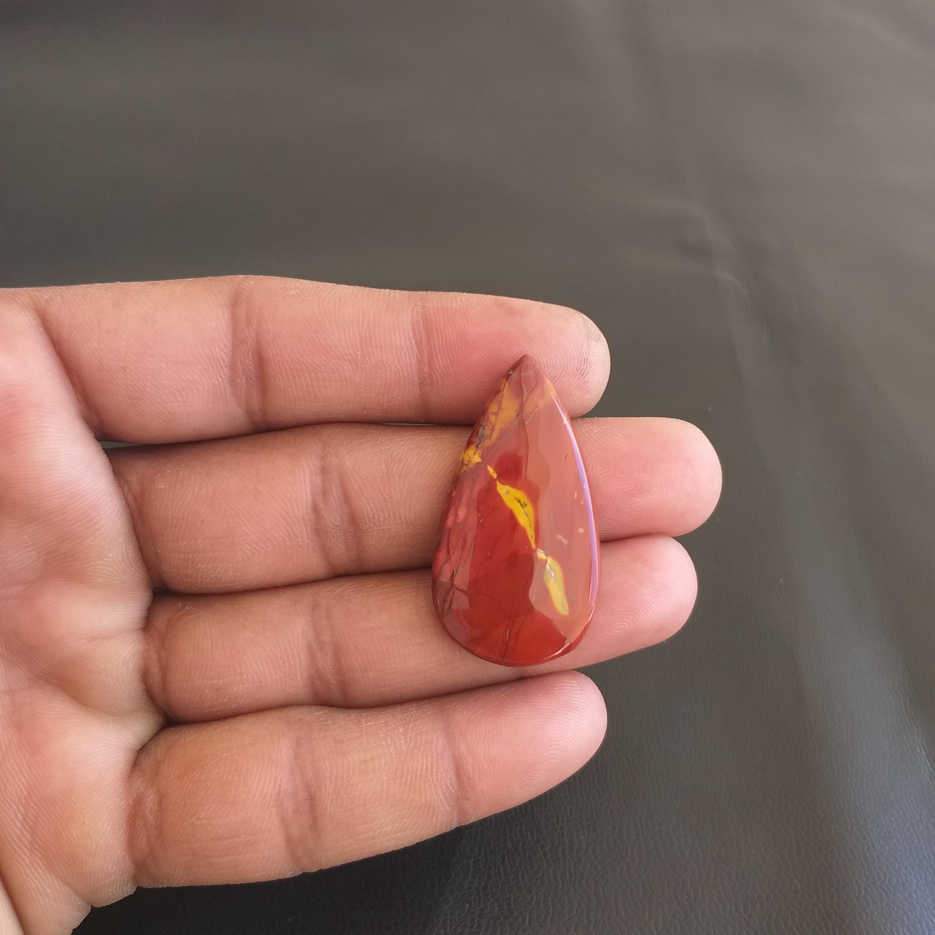 Mookaite Gemstone Cabochon, Pear Shape 26 Carat (38x20x4 Mm)