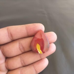 Natural Mookaite Gemstone Cabochon, Pear Shape 37 Carat (31x24x5 MM) Natural Mookaite Gemstone Cabochon, Pear Shape 37 Carat (31x24x5 MM)