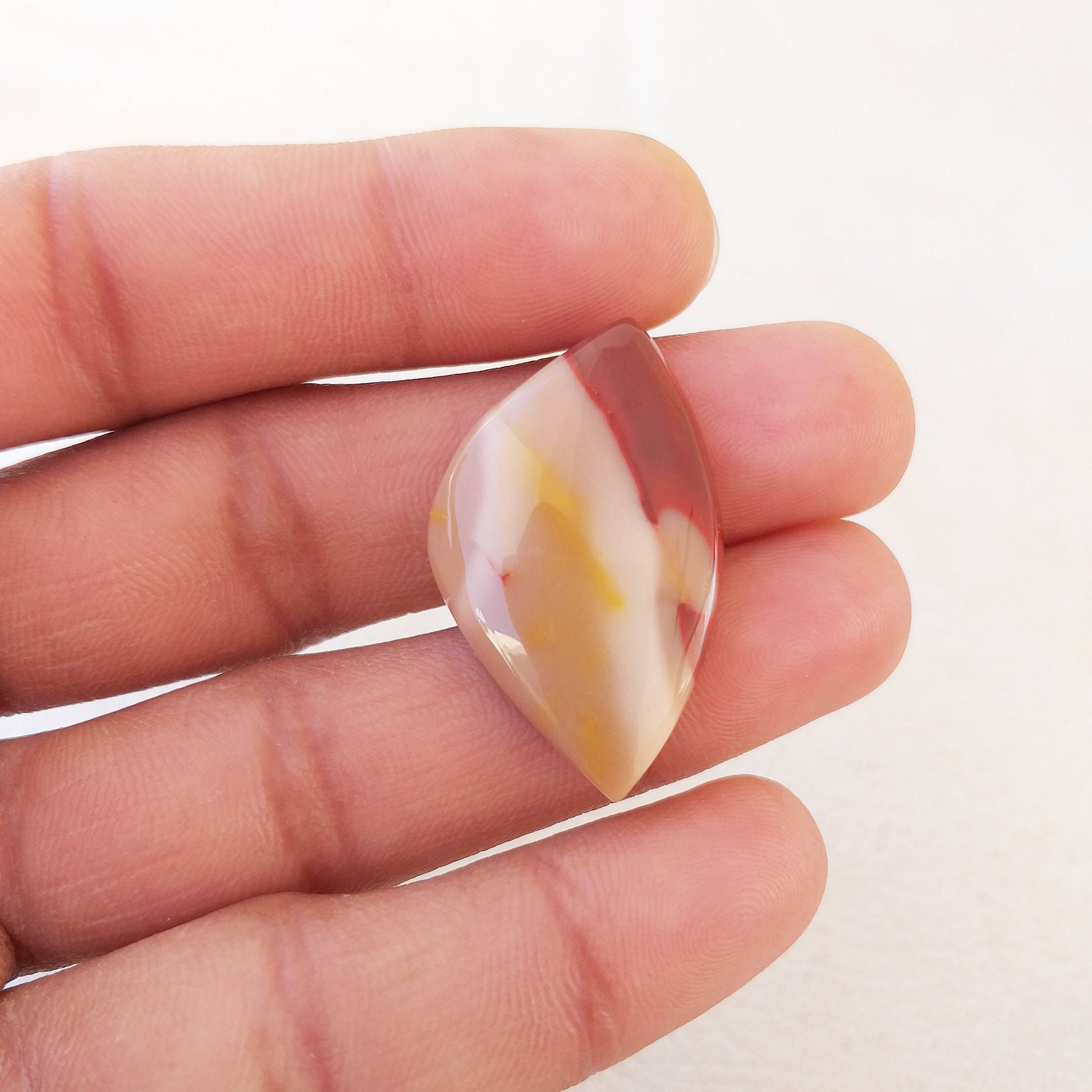 Natural Mookaite Gemstone, Handmade Cabochon For Jewelry, 35x21x6 Mm Natural Mookaite Gemstone, Handmade Cabochon For Jewelry, 35x21x6 Mm